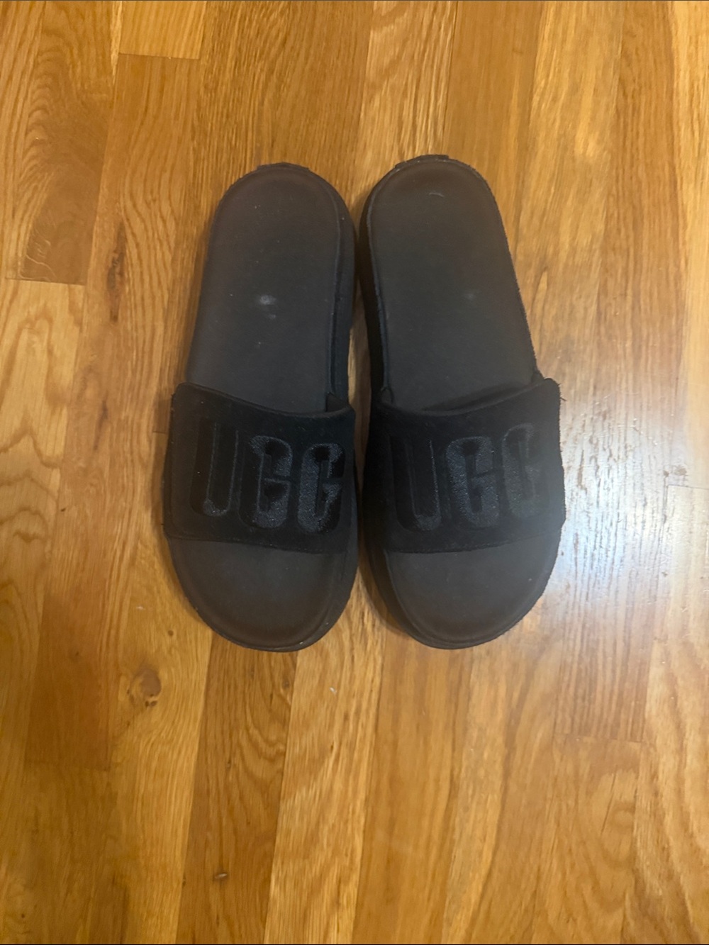 UGG Black Logo Slide Sandals